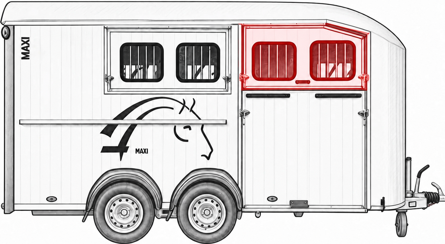 Panou rabatabil cu ferestre deasupra rampei frontale Cheval Liberté MAXI 4